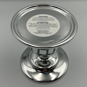 Bath and Body Works Silver Christmas Ornament 3 Wick Candle Holder Pedestal [A]